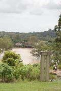 View from the top of Jennifer St, Seventeen Mile Rocks, across the river to Fig Tree Pocket. We should be able to see Rocks Riverside Park, but it's completely under water