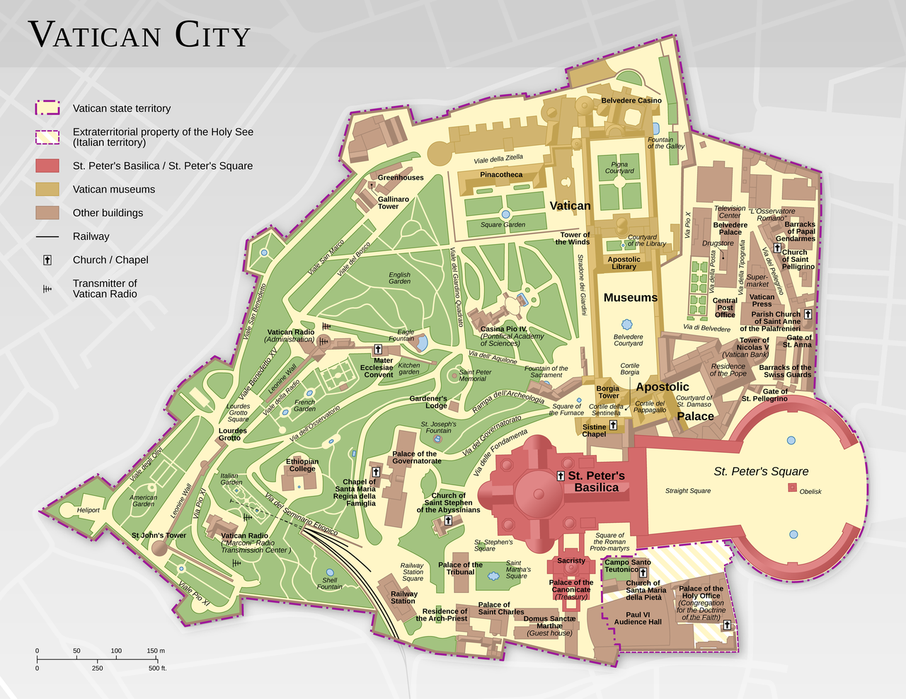 Vatican City map from Wikimedia commons